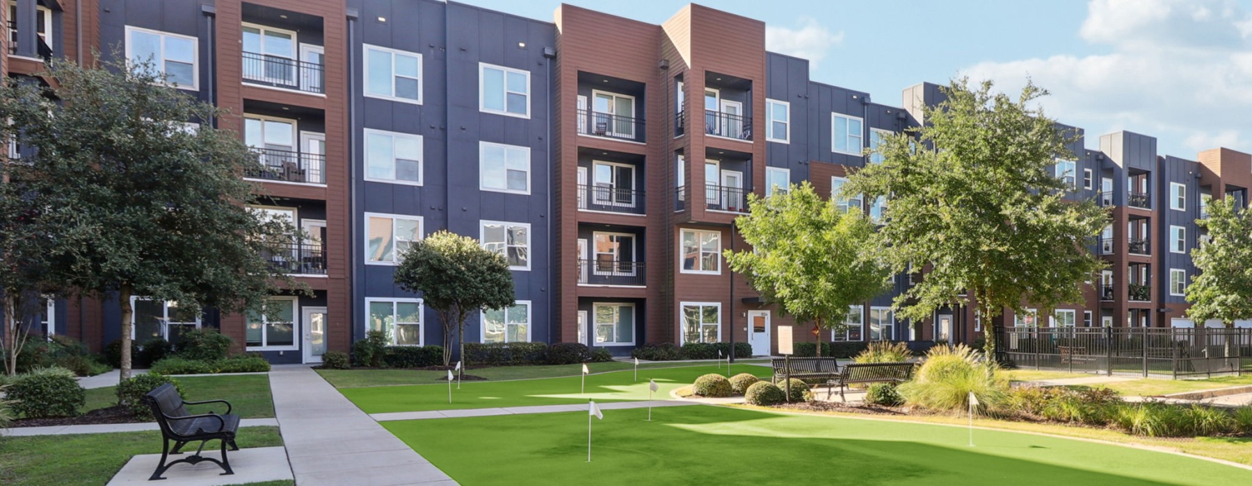 golf course and greenery outside