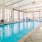 a swimming pool in a large room